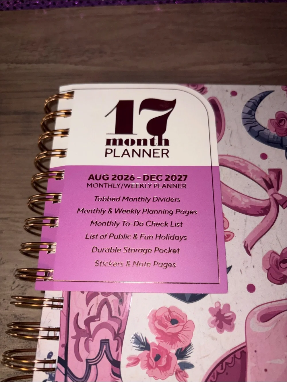 17-Month Pink Cowgirl Planner | Western Design | Weekly & Monthly Agenda